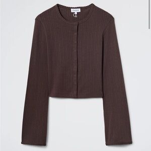 Daphne Catnap Cardigan size M color Mocha NWT